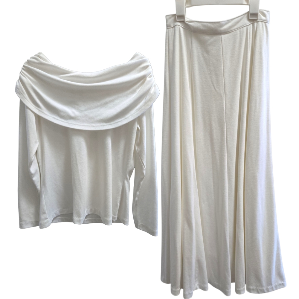 APART Elegant White Maxi Skirt Set SZ 6